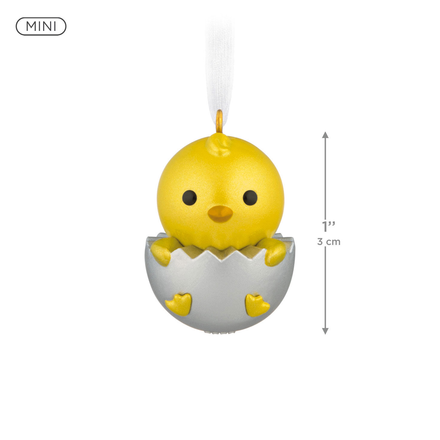 Yellow Chick in Egg Keepsake Ornament measurement image number 3