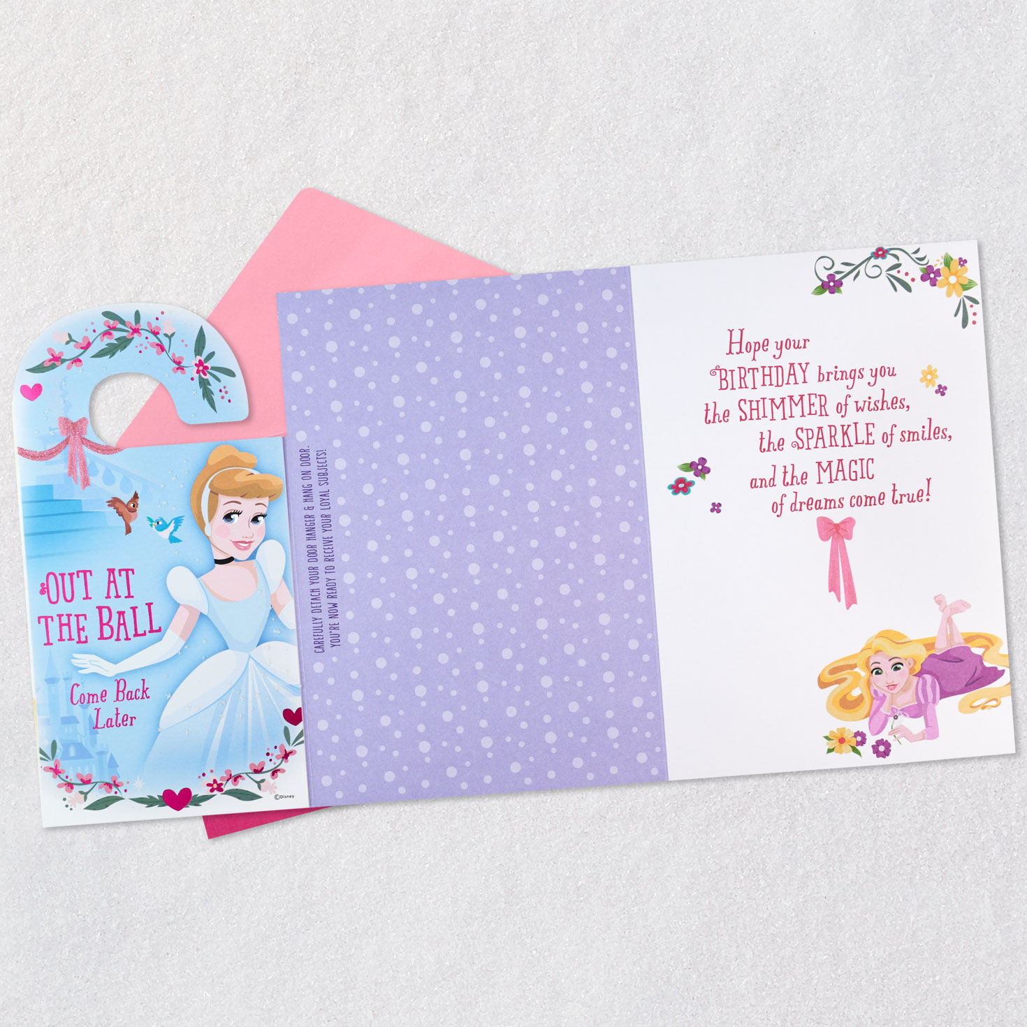Disney Princess Birthday Card Open card with envelope image number 6