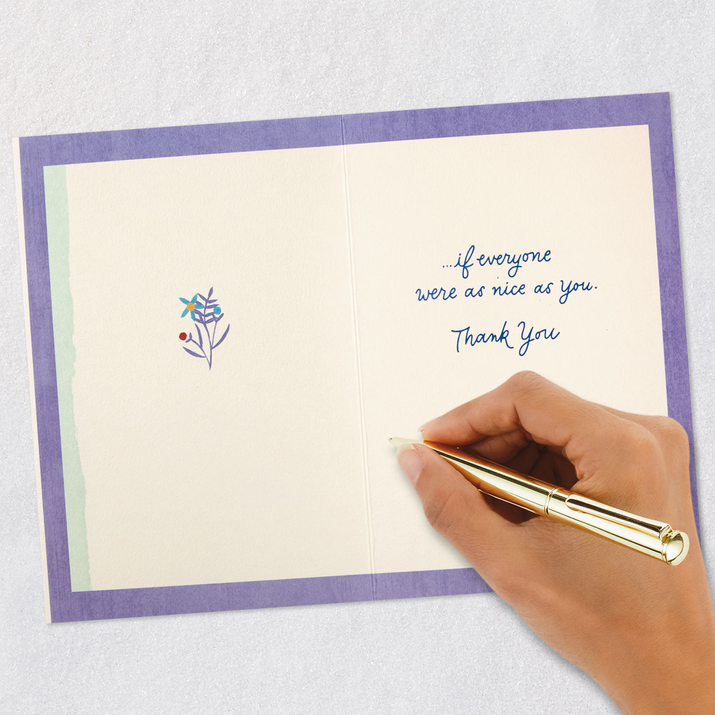 Floral Wreath With Trumpet Vine Thank-You Card Signing card image number 6