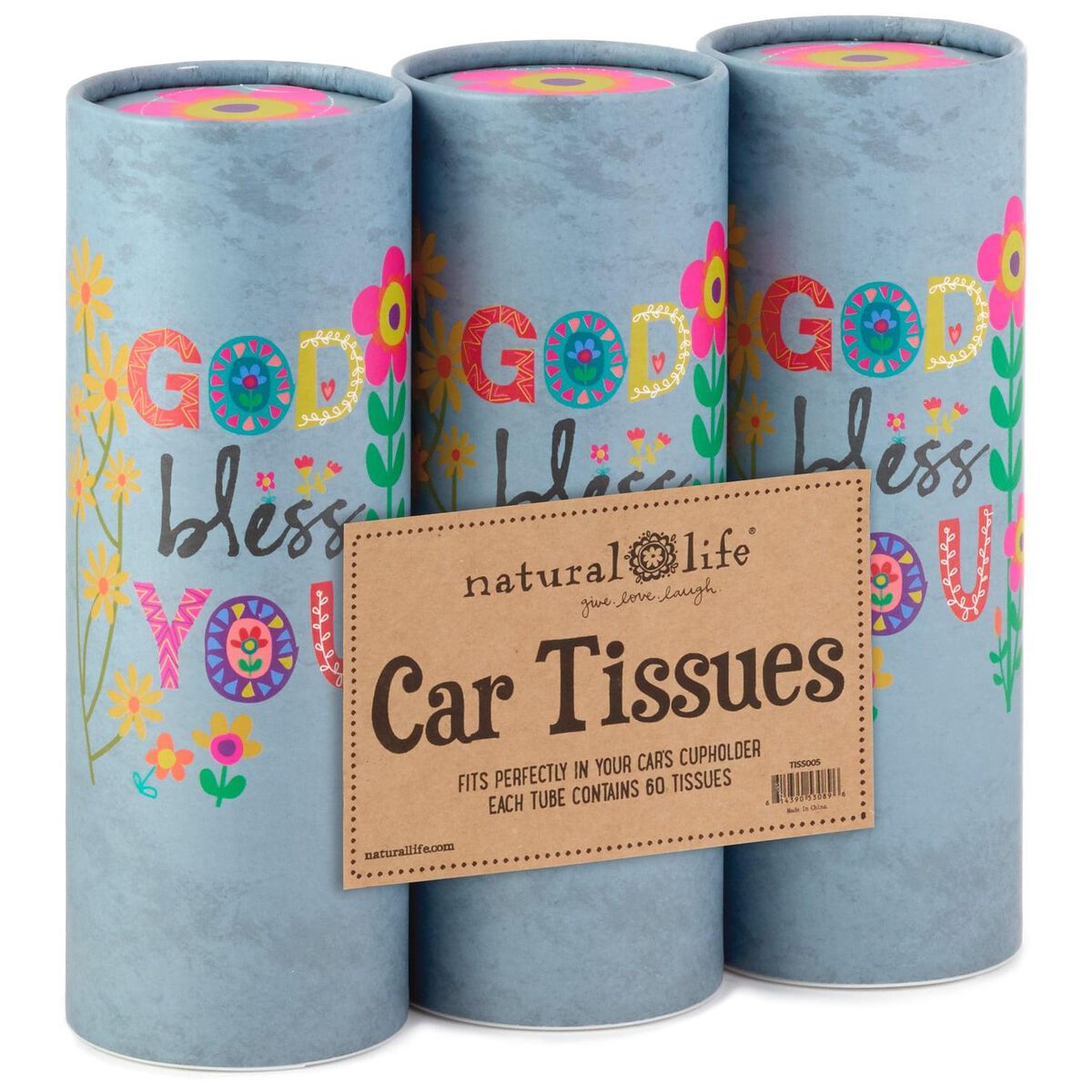 Natural Life God Bless You Floral Car Tissues Car Accessories Hallmark