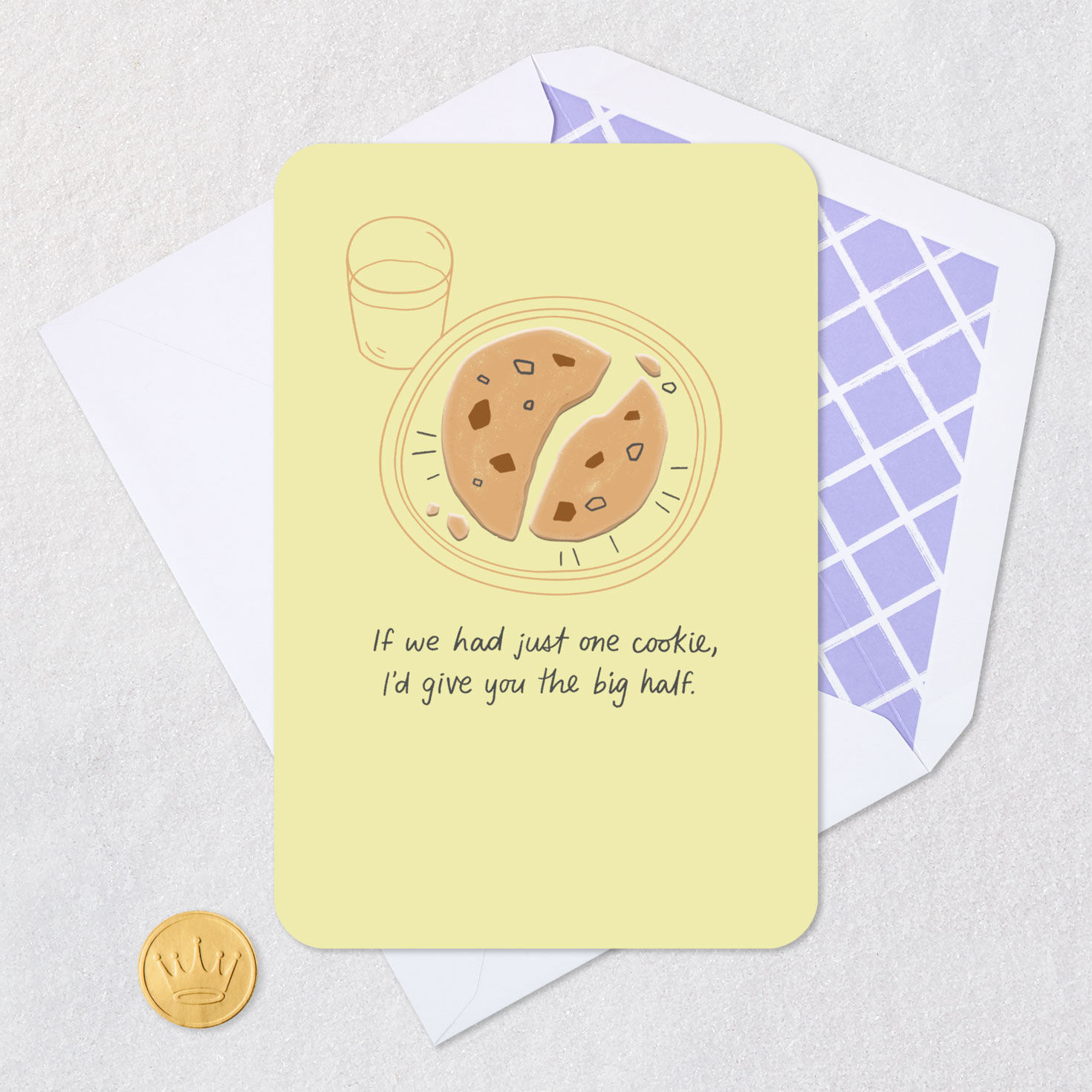 Cookie on Plate Love Card Card Front with Envelope and Gold Seal image number 5
