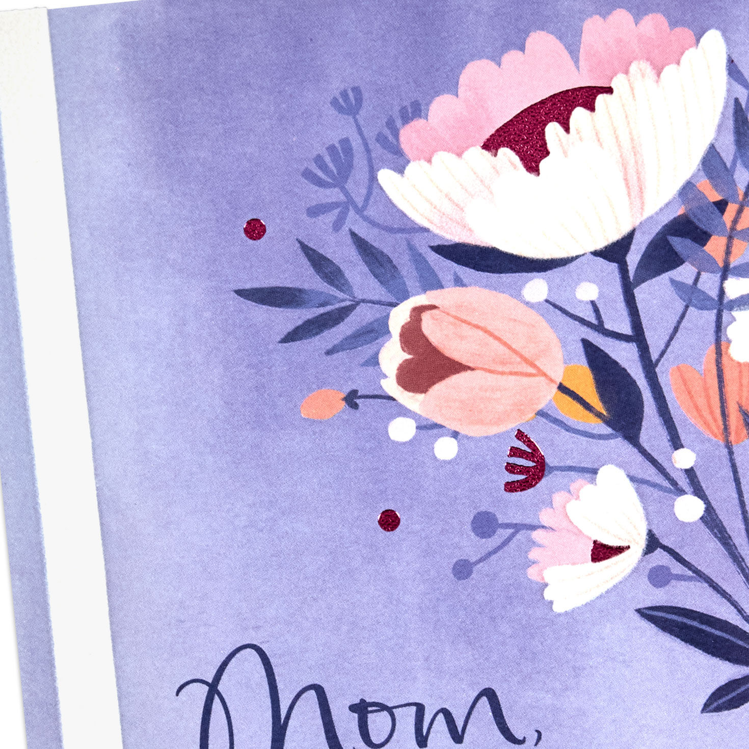 Flowers on Purple Religious Mother's Day Card for Mom card front detail image number 5