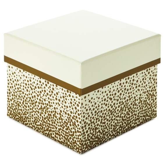 5" Square Champagne Bubbles on Ivory Gift Box
