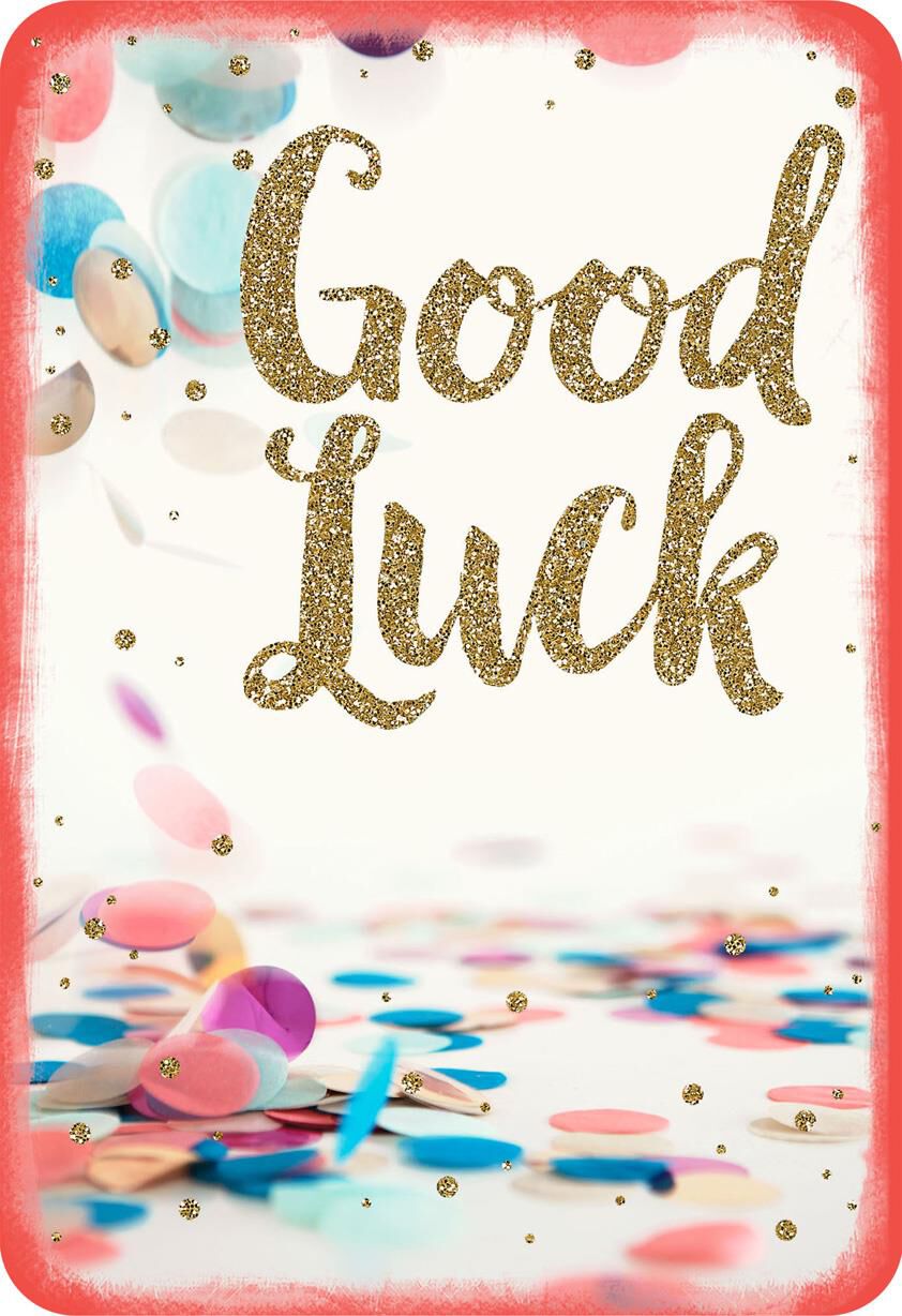 Colorful Confetti Good Luck Card