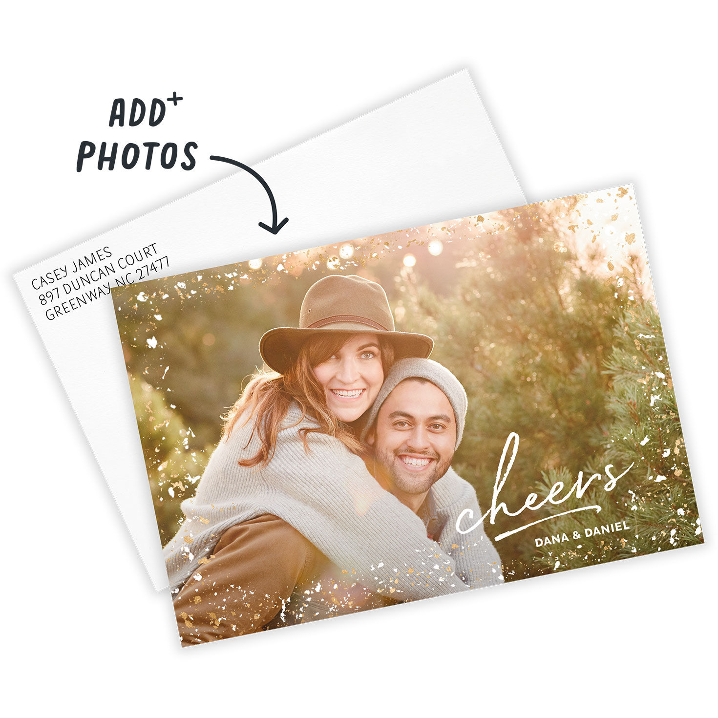 Glitz and Glamour Cheers Flat Holiday Photo Card, , large image number 2