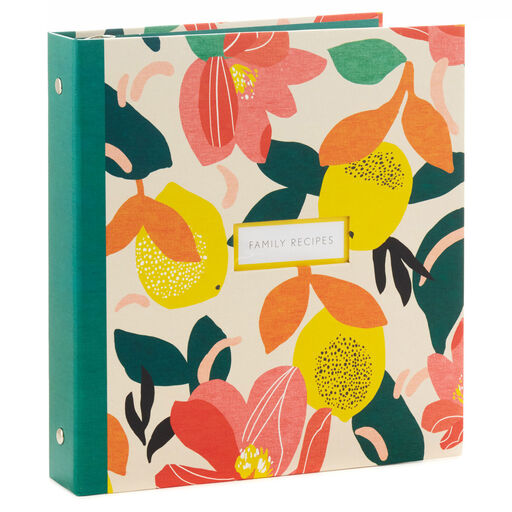 Bright Citrus Customizable Recipe Organizer Book, 