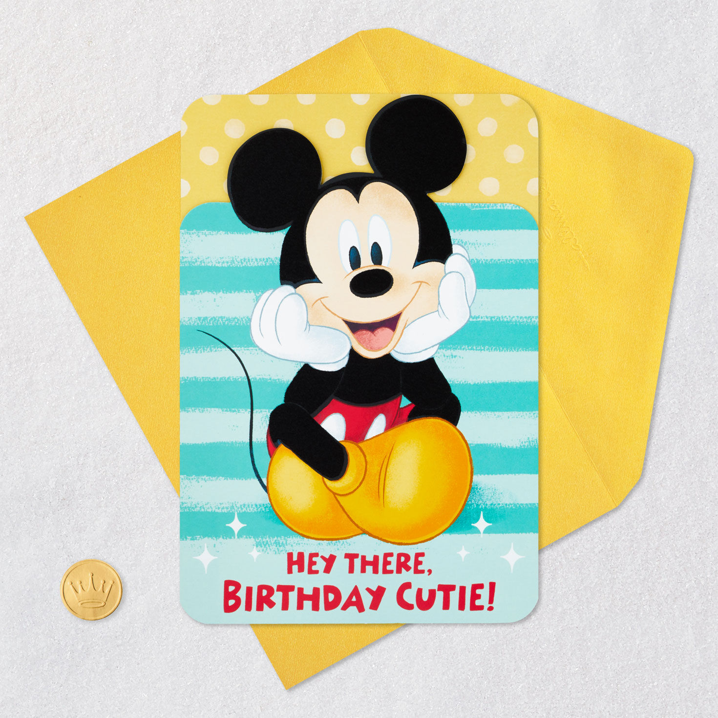 Disney Mickey Mouse Smiling From Ear to Ear Birthday Card, , large image number 5
