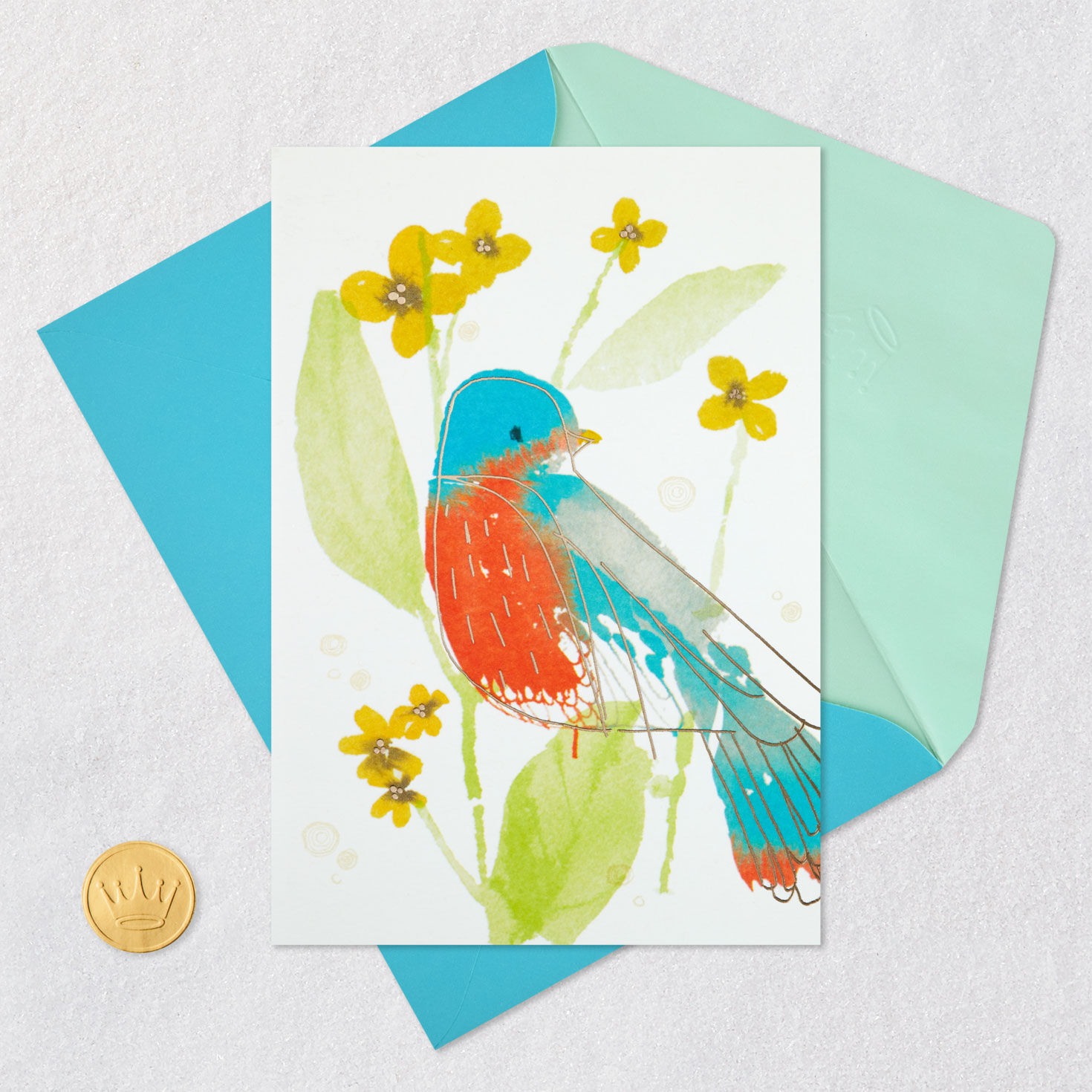 Bluebird with Flowers Sympathy Card  image number 5