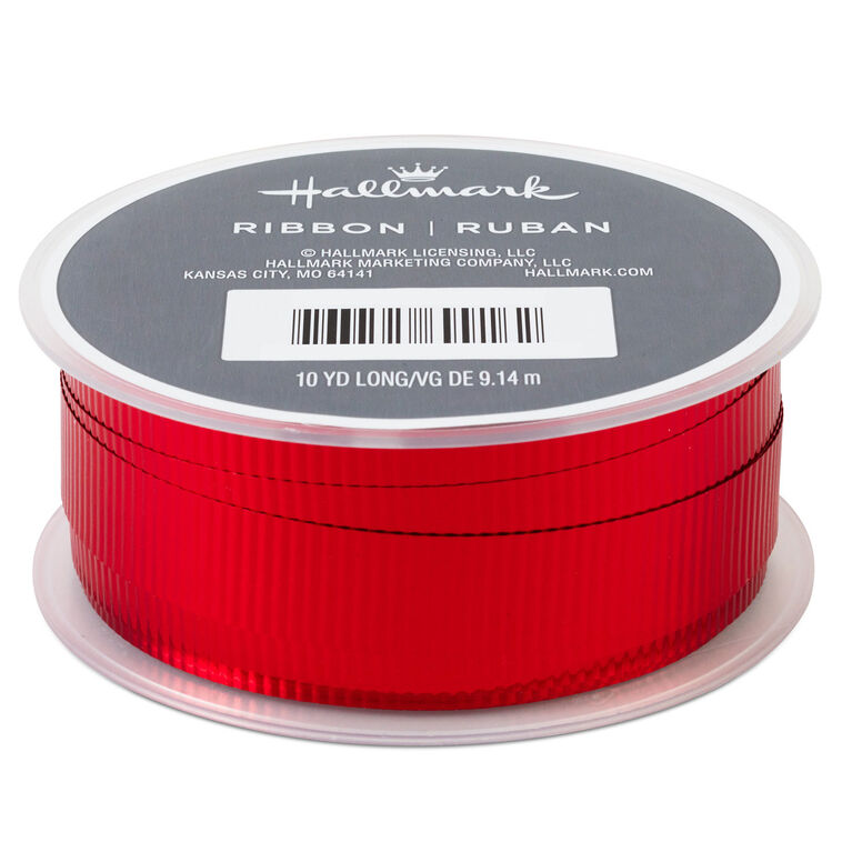 Red 0.5" Crimped Ribbon, 30'