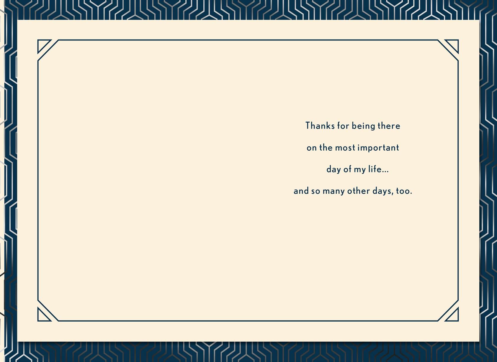 By My Side Thank You Card for a Best Man