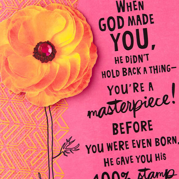 God Made a Masterpiece Religious Birthday Card, , large image number 4