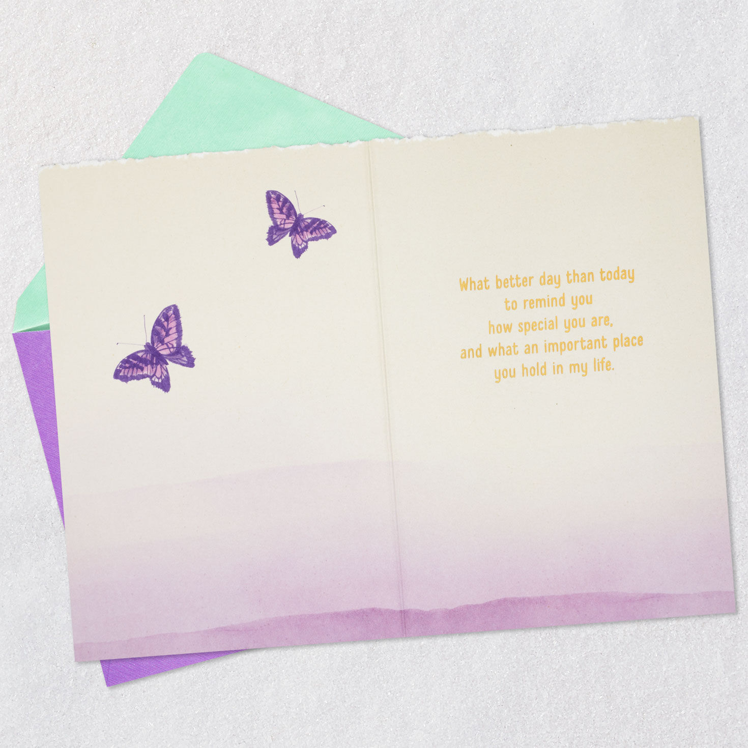 Retro Purple Flowers Birthday Card for Sister Open card with envelope image number 3