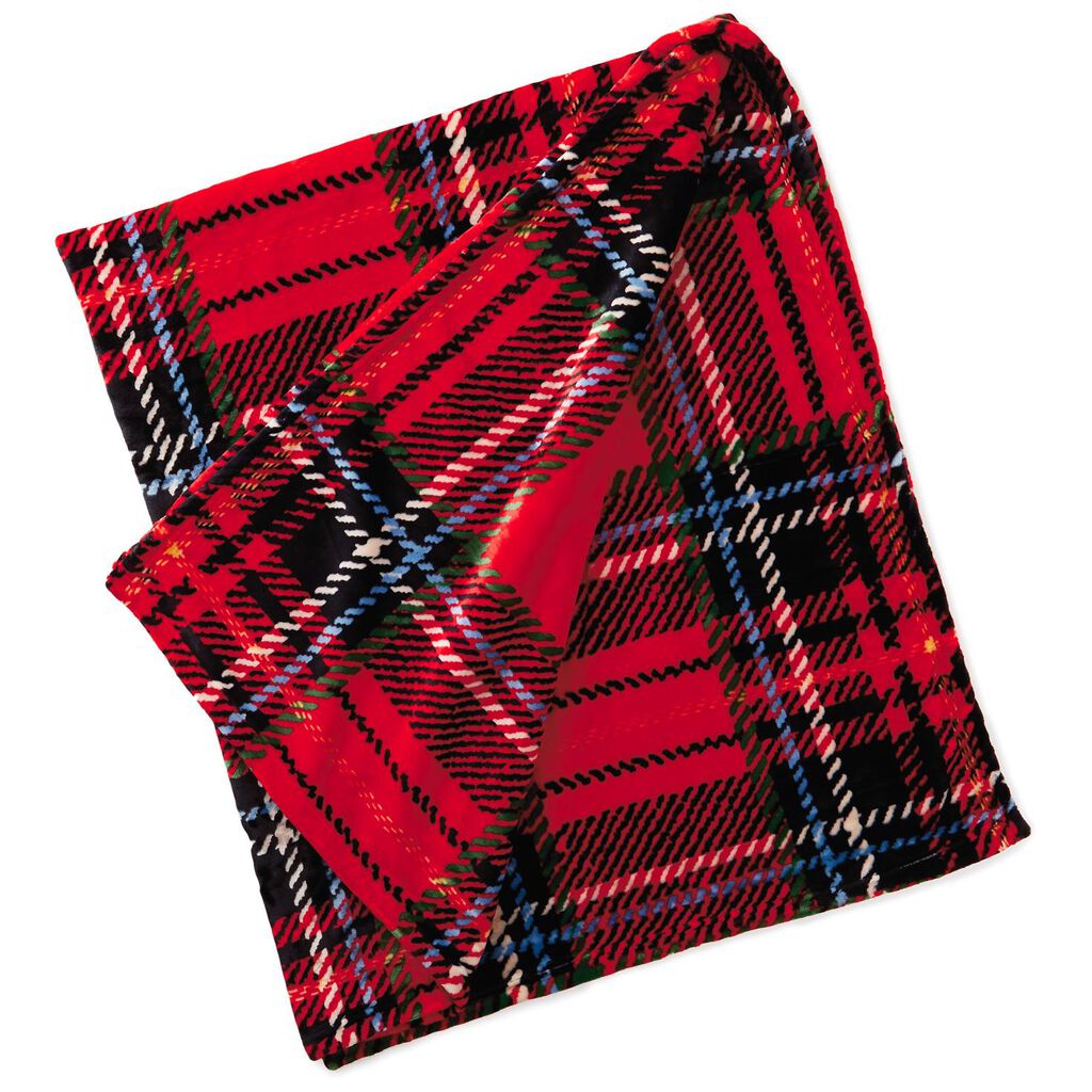 holiday plaid throw blanket