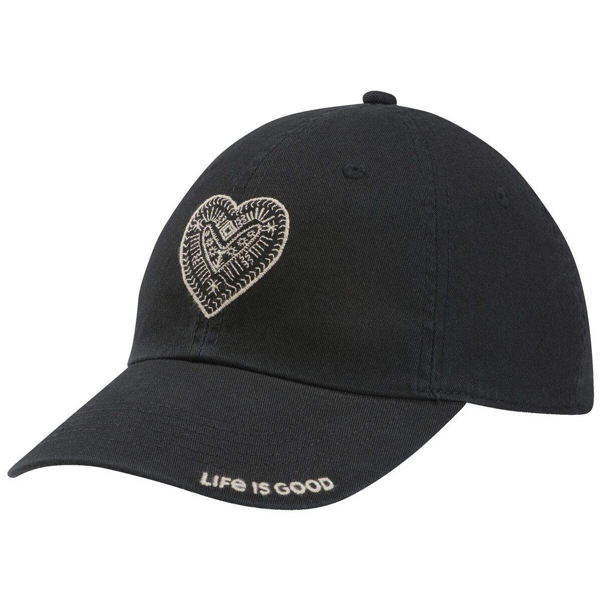 Life is Good Women's Primal Heart Black Baseball Cap Scarves, Hats & Gloves Hallmark