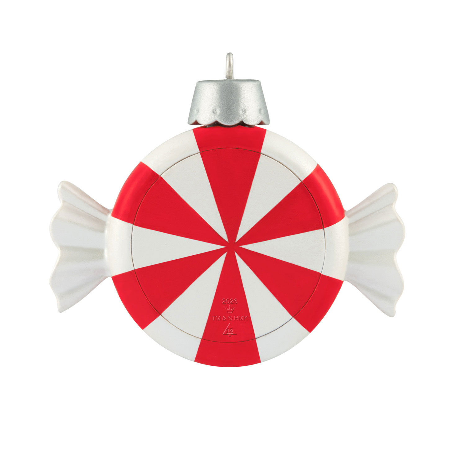 Snowman in Peppermint Candy Keepsake Ornament Back image number 6