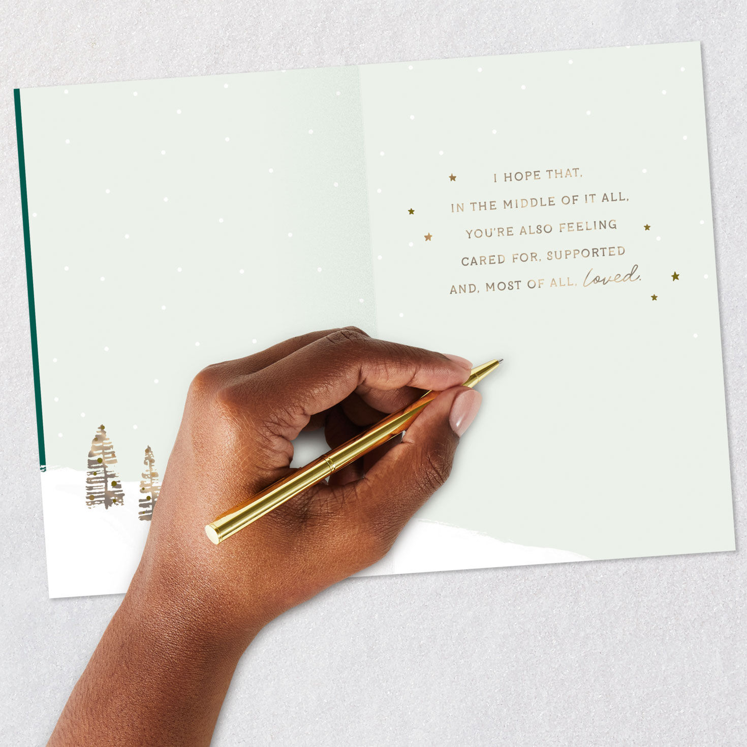 Snowy Cottage Supportive Christmas Card Signing card image number 6