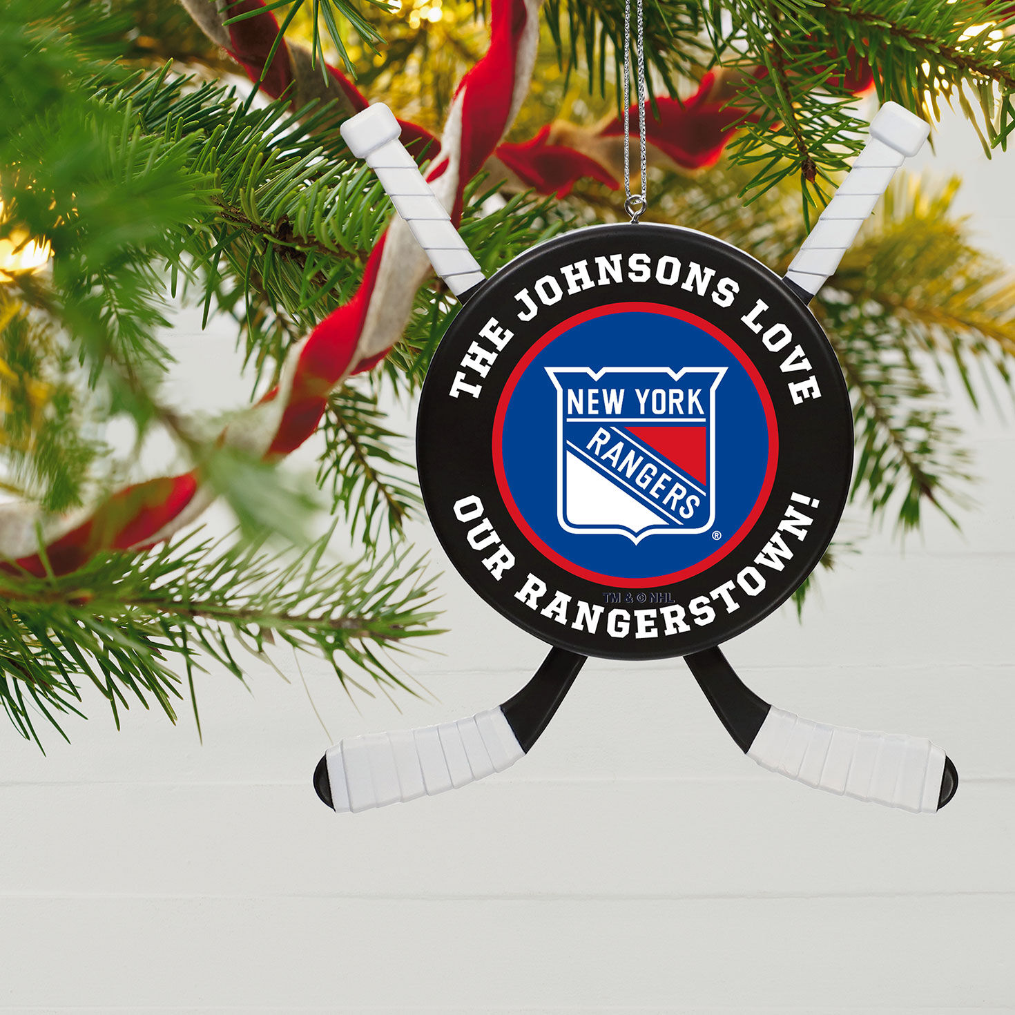 NHL New York Rangers® Hockey Personalized Ornament