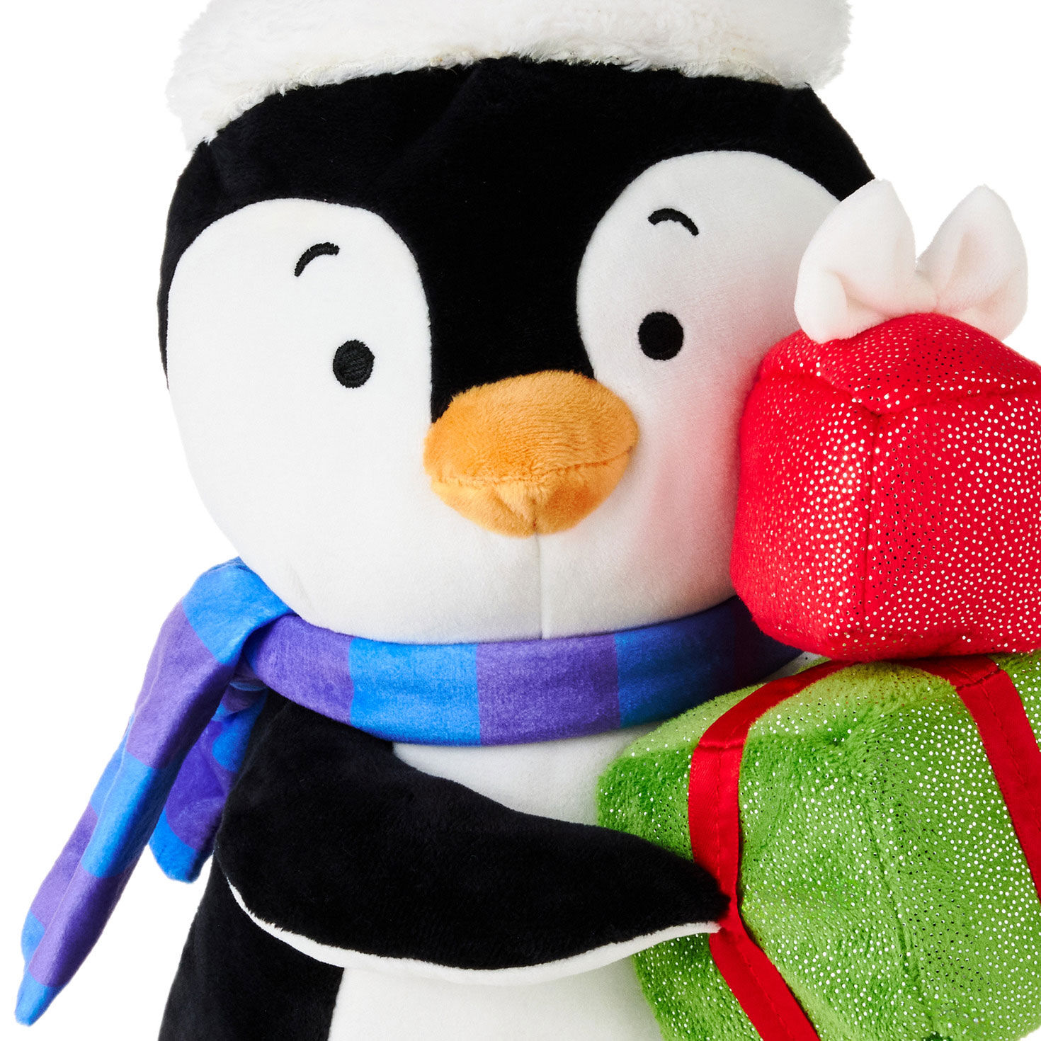 Penguin Carrying Gifts Plush upclose view image number 5