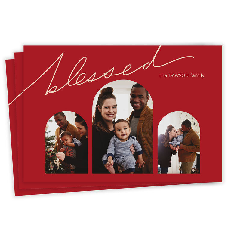 Blessed Arches Flat Christmas Photo Card
