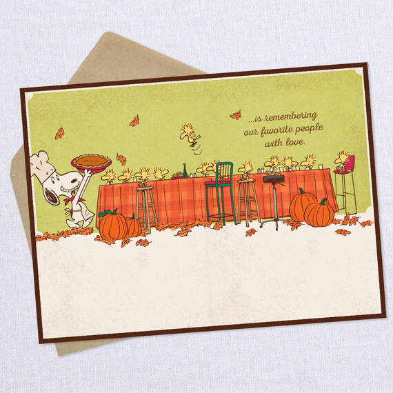 Peanuts® Snoopy Sharing the Love Cute Thanksgiving Card, , large image number 3