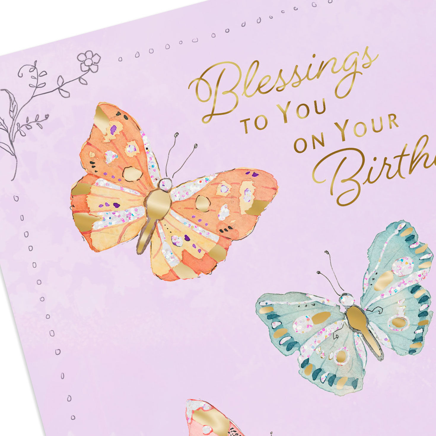 Watercolor Butterflies Birthday Card for Her Card Front Detail image number 4