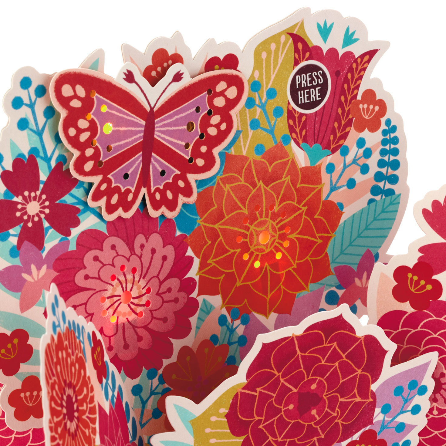 Flowers Musical 3D Pop-Up Mother's Day Card With Light pop up detail image number 3