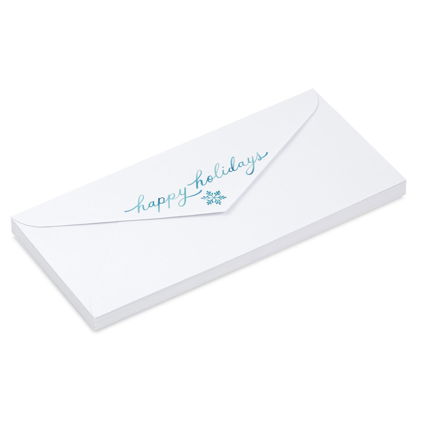 Festive Wishes and Snowflakes White Holiday Envelopes, Pack of 20