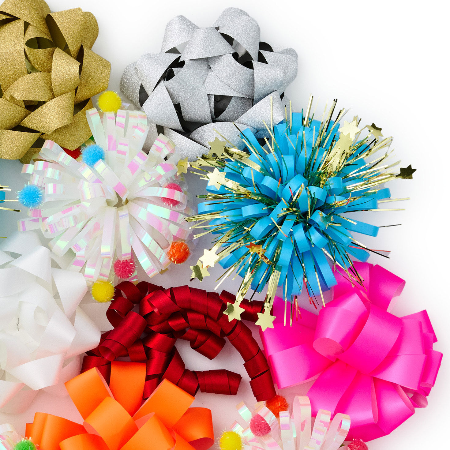 Assorted Colorful Gift Bows upclose view image number 4