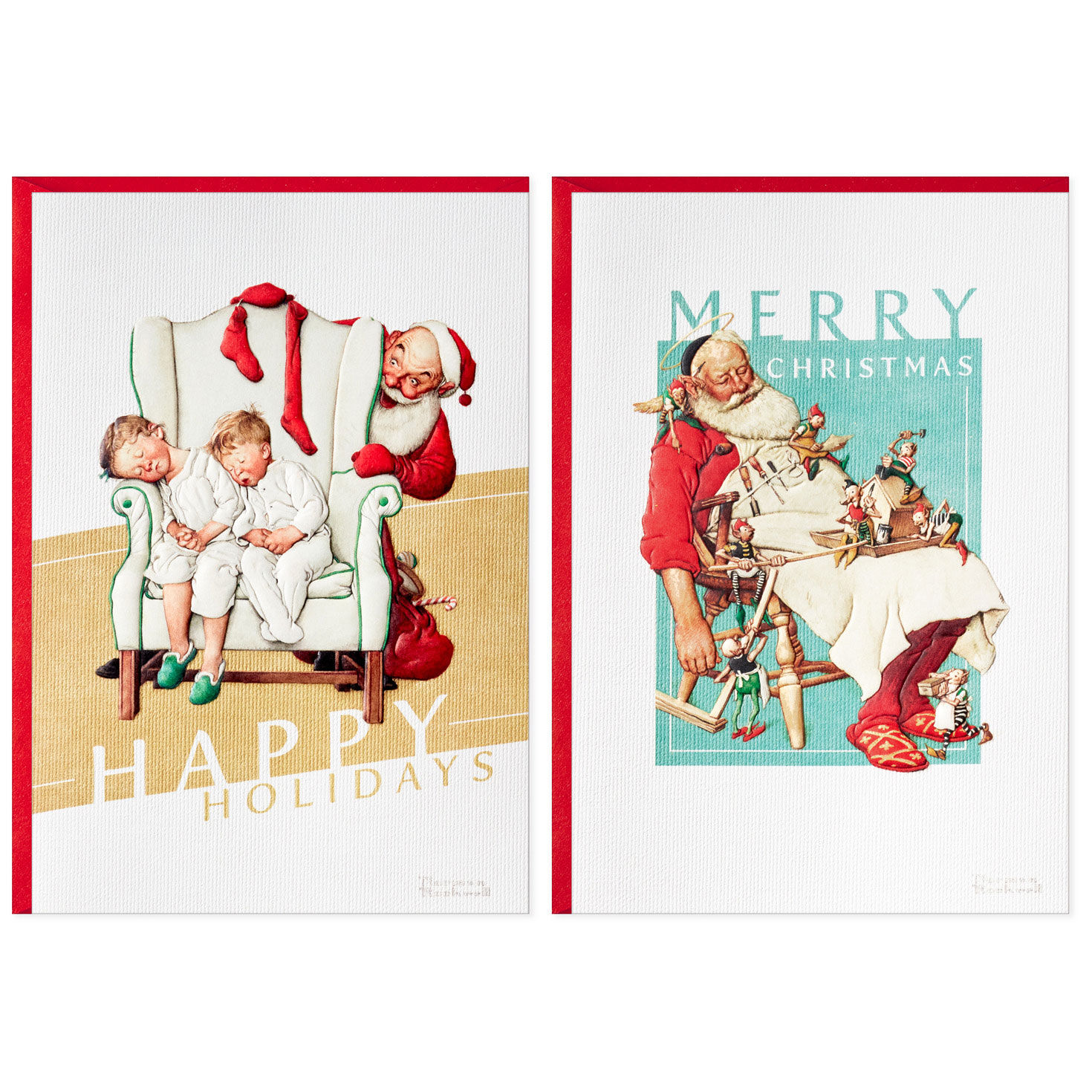 Norman Rockwell Artwork Assorted Boxed Christmas Cards, Pack of 40, , large image number 2