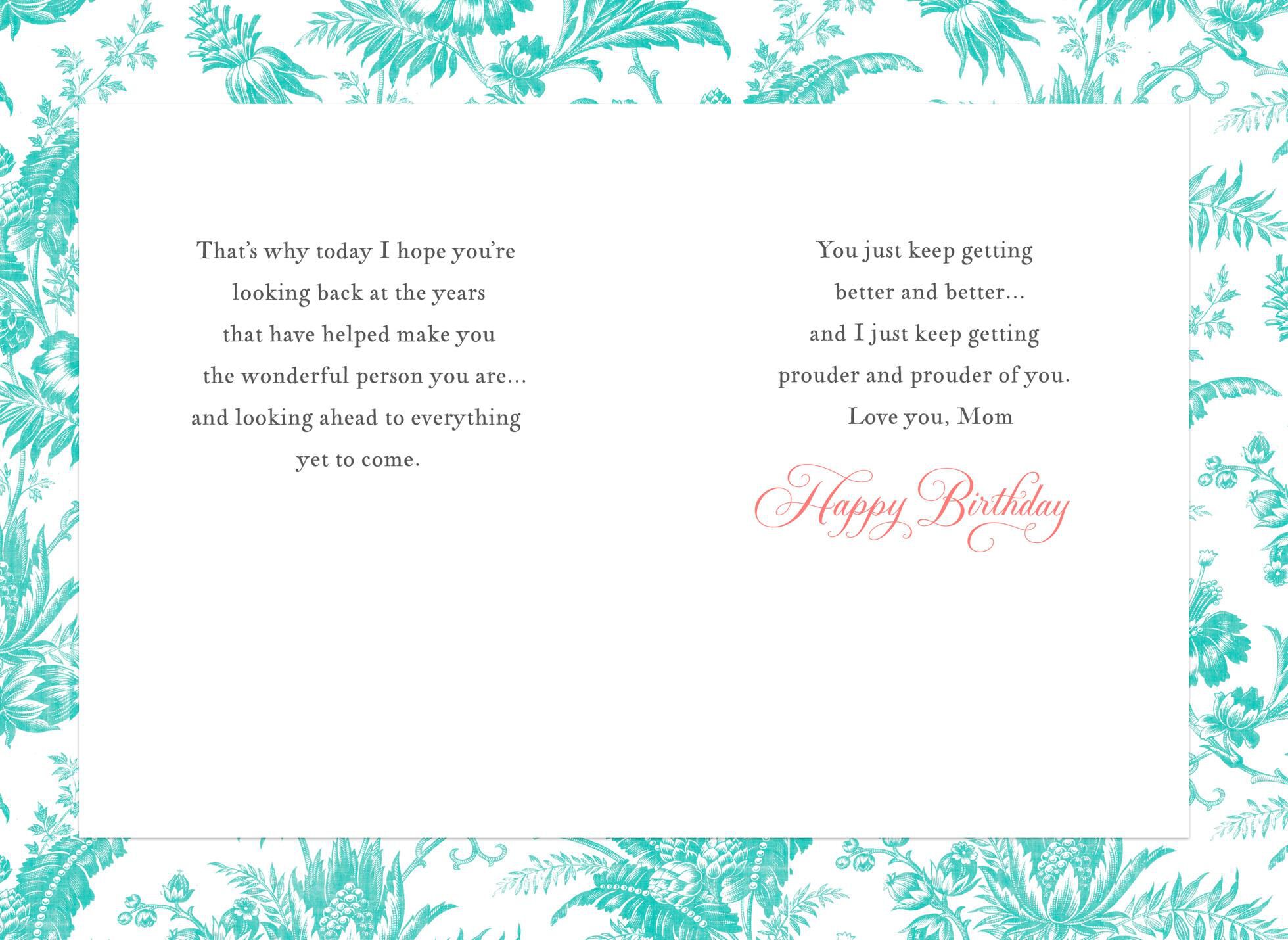 toile print birthday card for mom from son greeting cards hallmark
