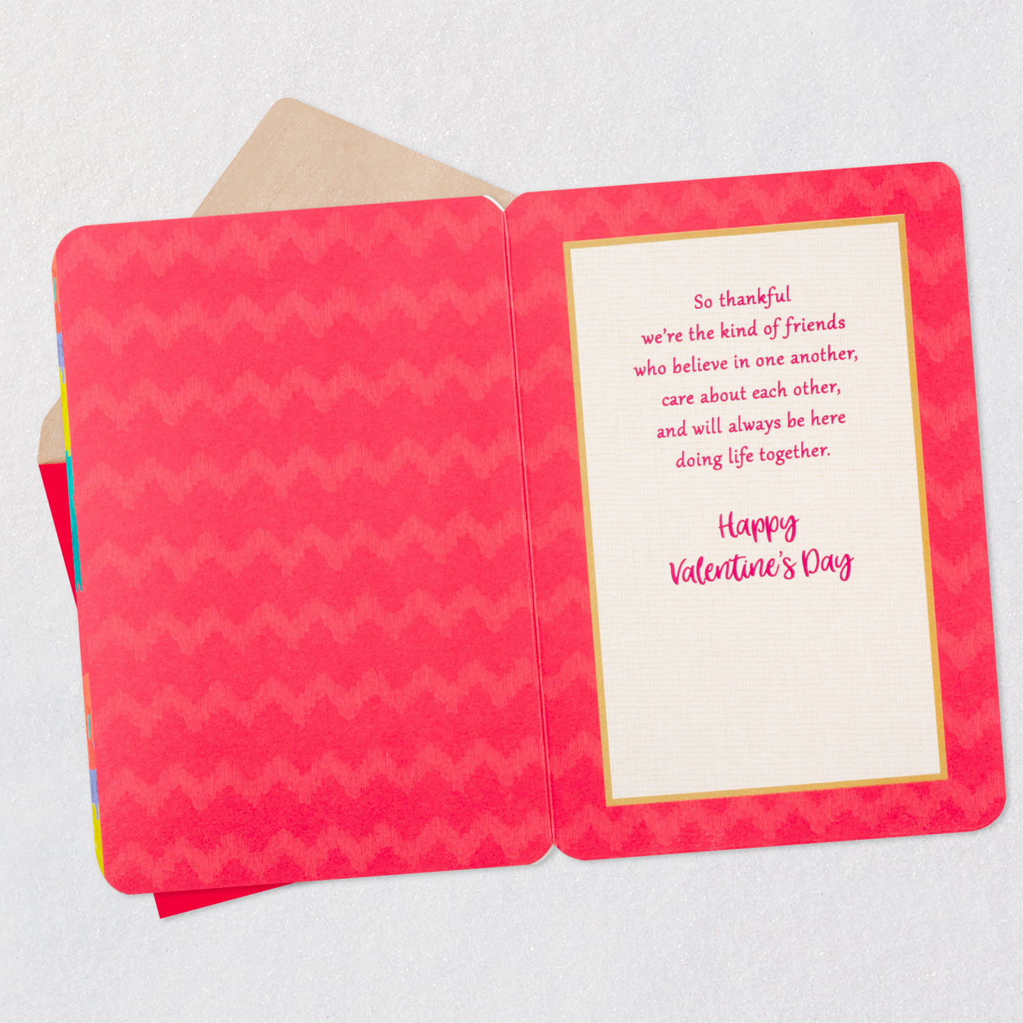 Colorful Chevron Valentine's Day Card for Friend  image number 3