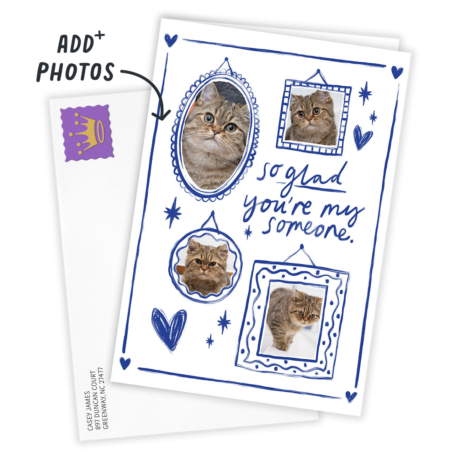 Illustrated Frame Gallery Personalized Love Card Card Front with Envelope image number 2