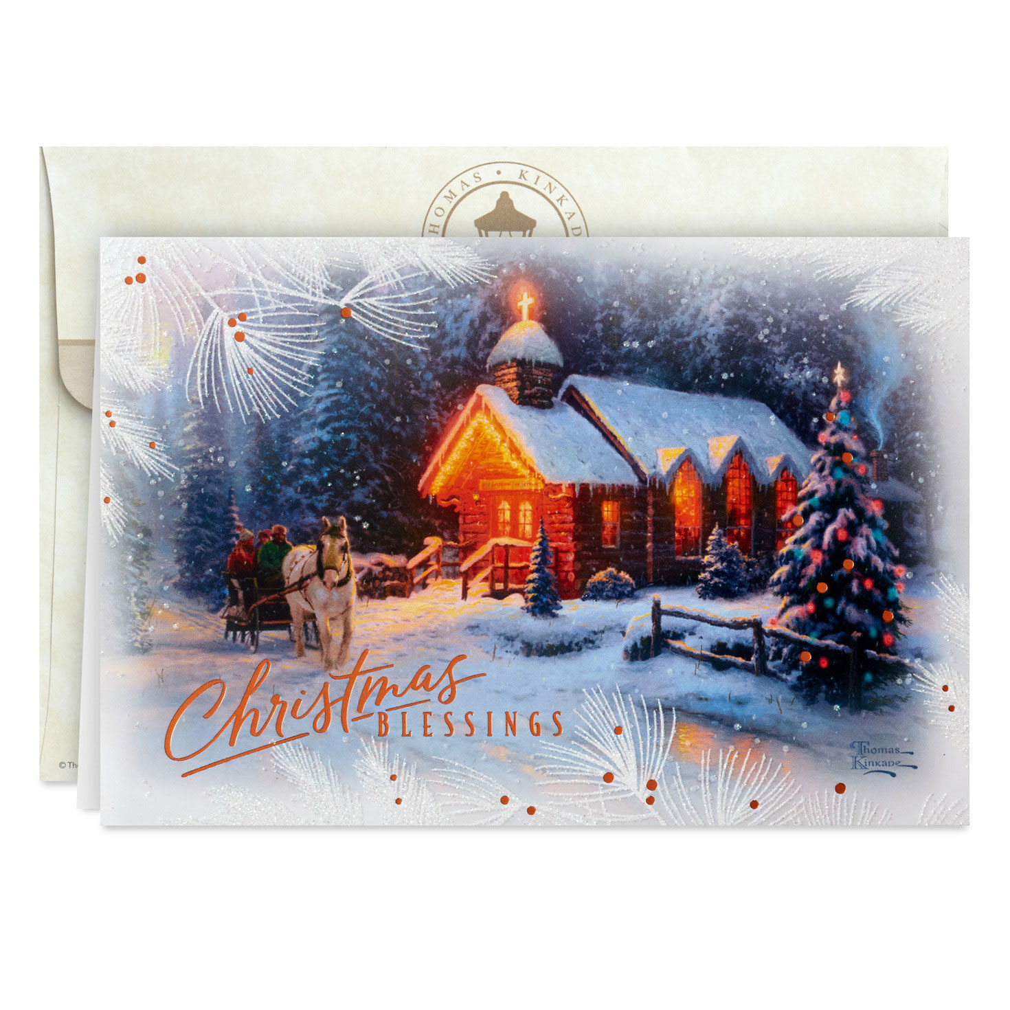 Kinkade Blessings Boxed Christmas Card Pack card front with envelope image number 2