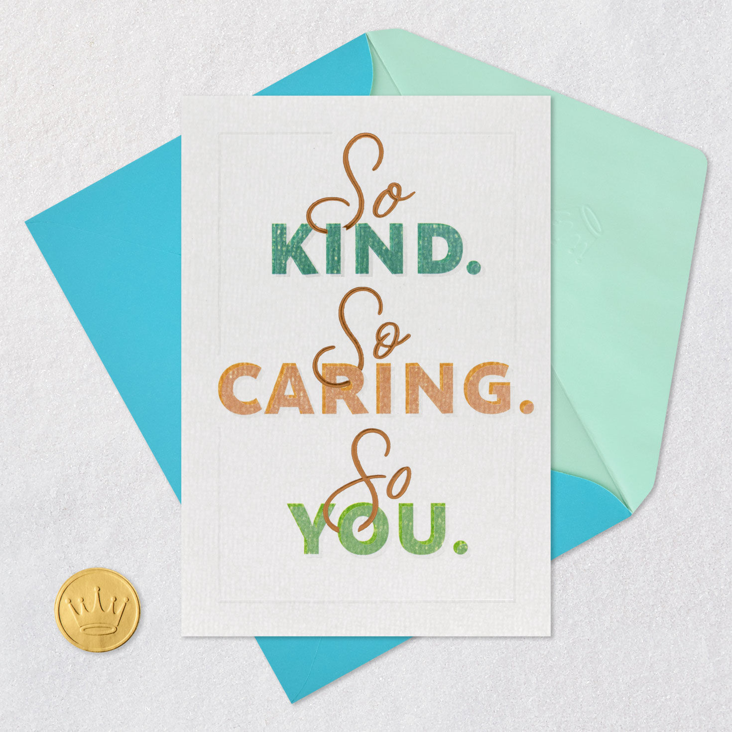 Bronze on Cream Thank You Card Card Front with Envelope and Gold Seal image number 5