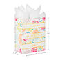 13" Floral Stripe Large Mother's Day Gift Bag With Tissue, , large image number 3