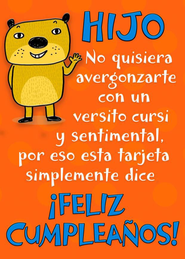 A Simple Wish for My Son Spanish-Language Funny Birthday Card
