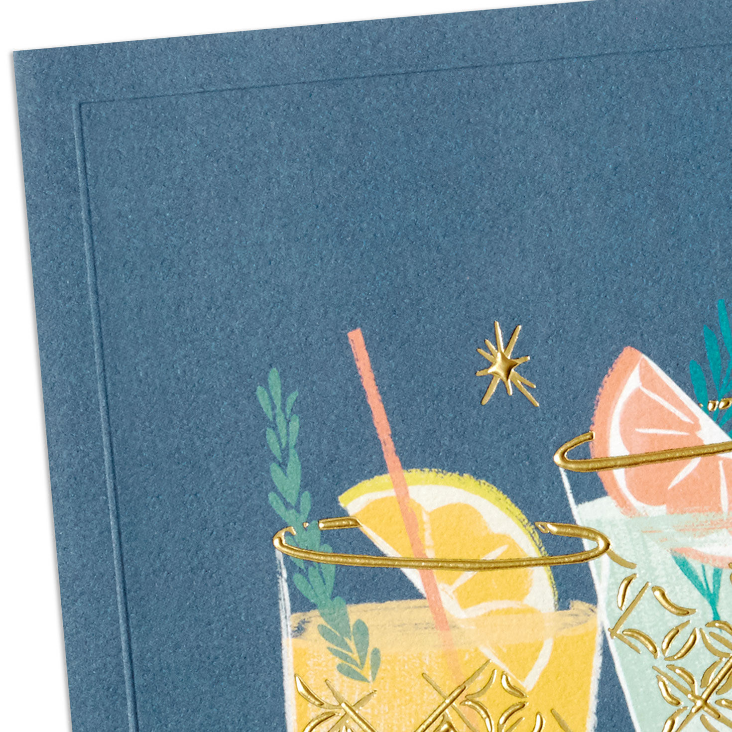 Cocktails in Lowball Glass Signature Birthday Card Card Front Detail image number 5