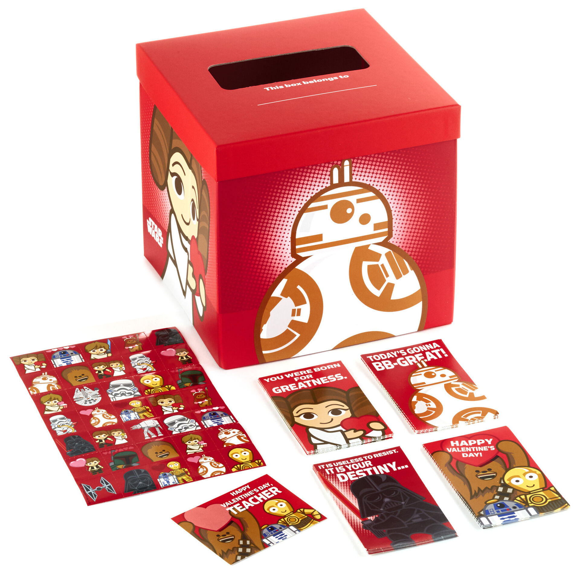 Star Wars™ Kids Classroom Valentines Set With Cards, Stickers and Mailbox -  Boxed Cards - Hallmark