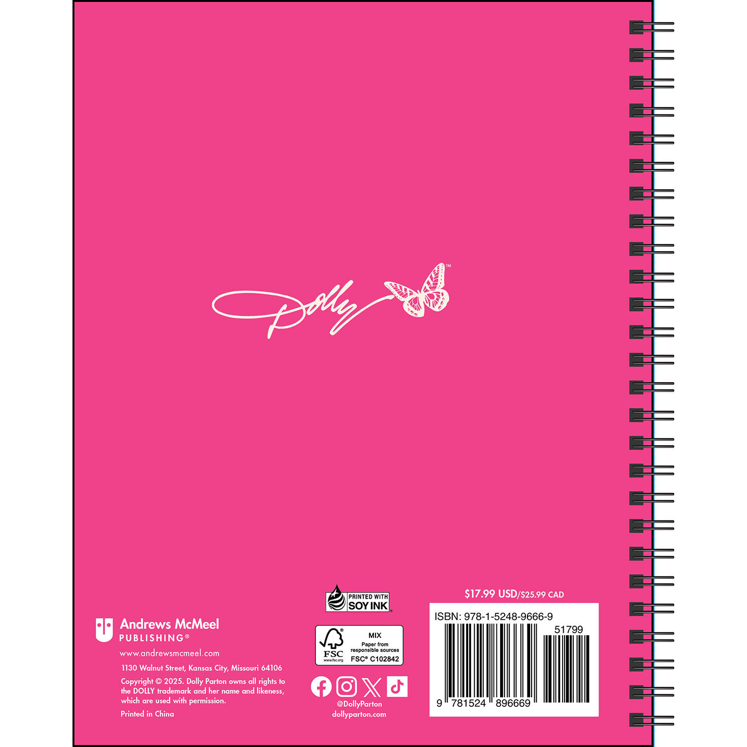 Dolly Parton Inspiring 12-Month Planner back image number 2