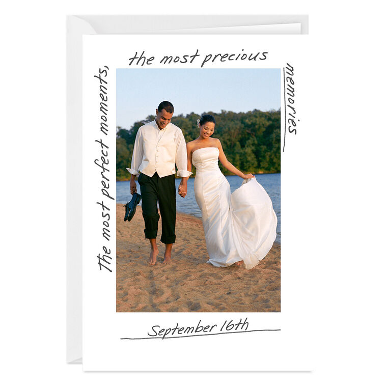 Moments and Memories Vertical White Frame Blank Custom Card