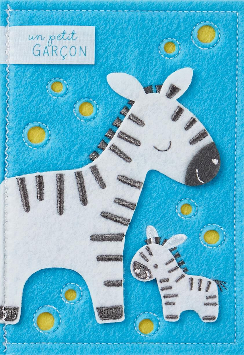 Lucky Little Boy French-Language New Baby Card