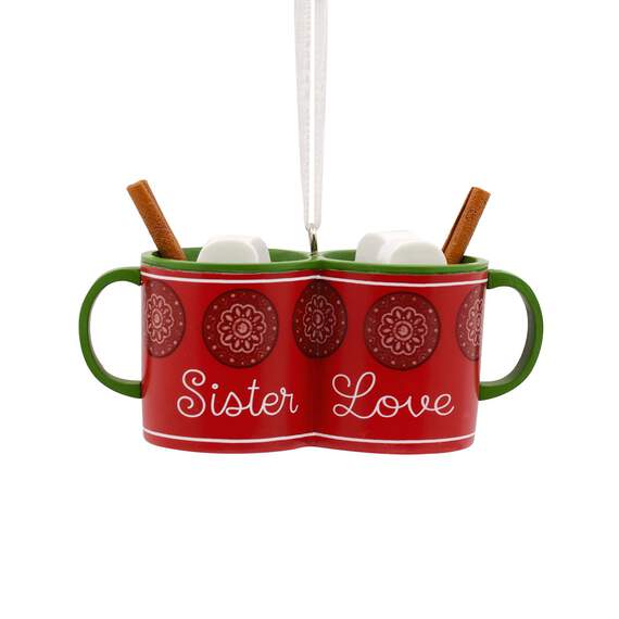 Sister Love Hot Cocoa Mugs Hallmark Ornament, , large image number 1