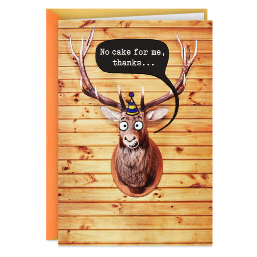 Mounted Deer Head Funny Birthday Card, 