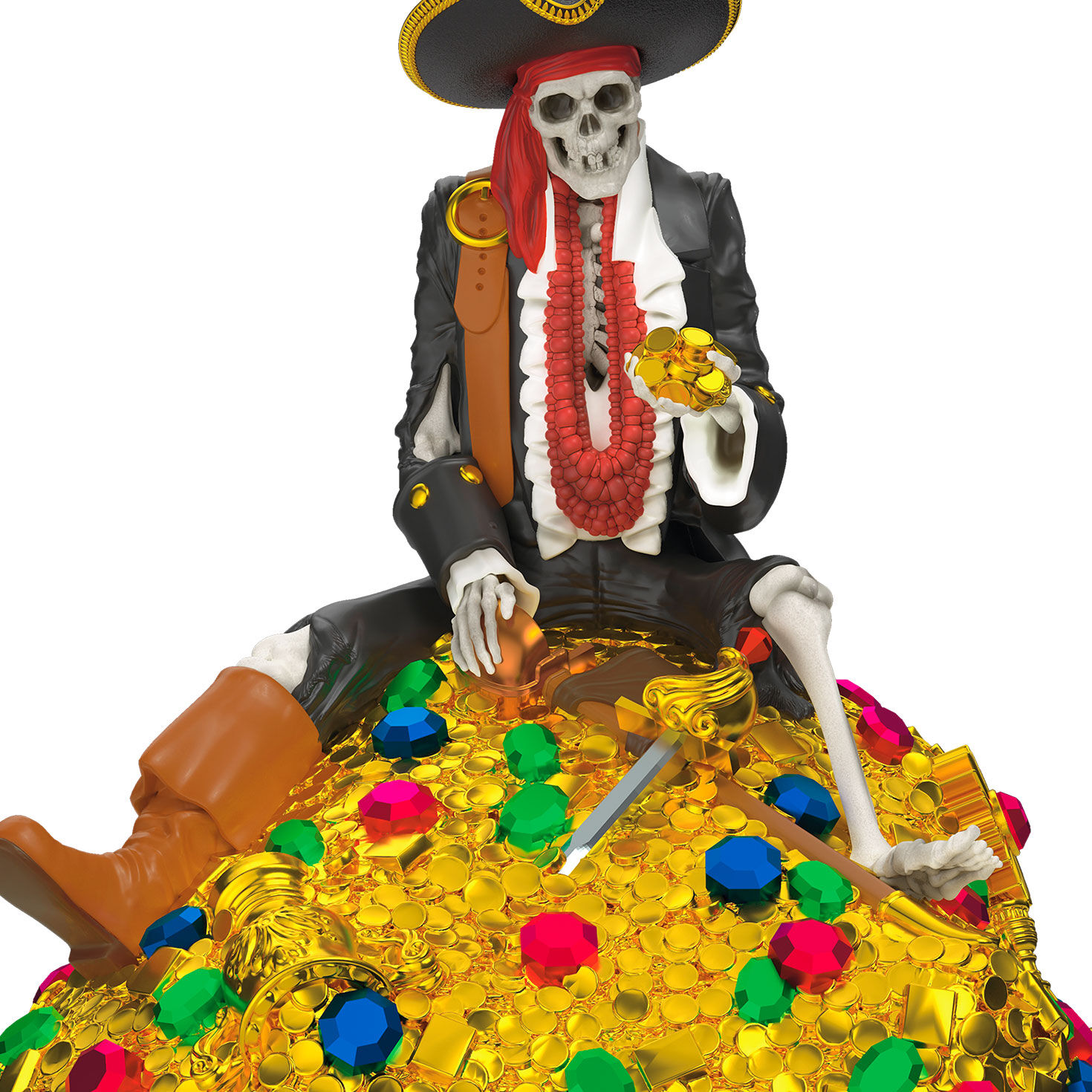 Pirates of Caribbean Skeleton on Gold Ornament  image number 5