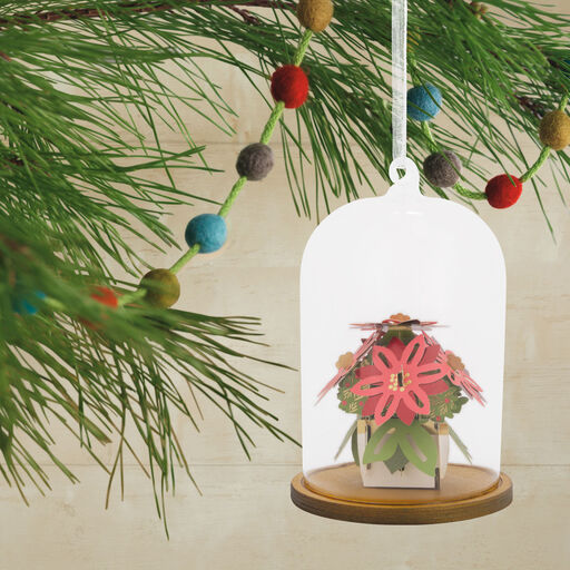 Signature Poinsettias Glass Cloche Hallmark Ornament, 