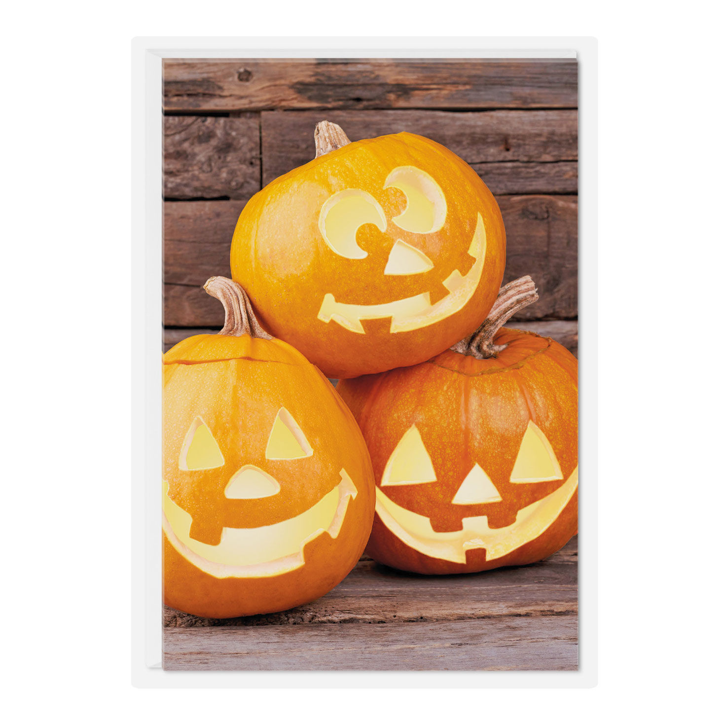 Three Carved Pumpkins Halloween Cards Pack card front with envelope image number 2