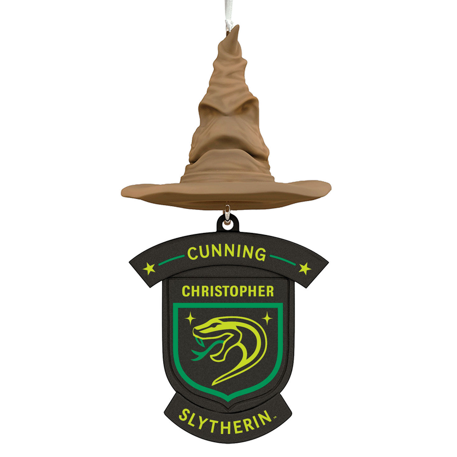 Harry Potter&trade; Sorting Hat House Trait Personalized Text Ornament, Slytherin&trade;, , large image number 1