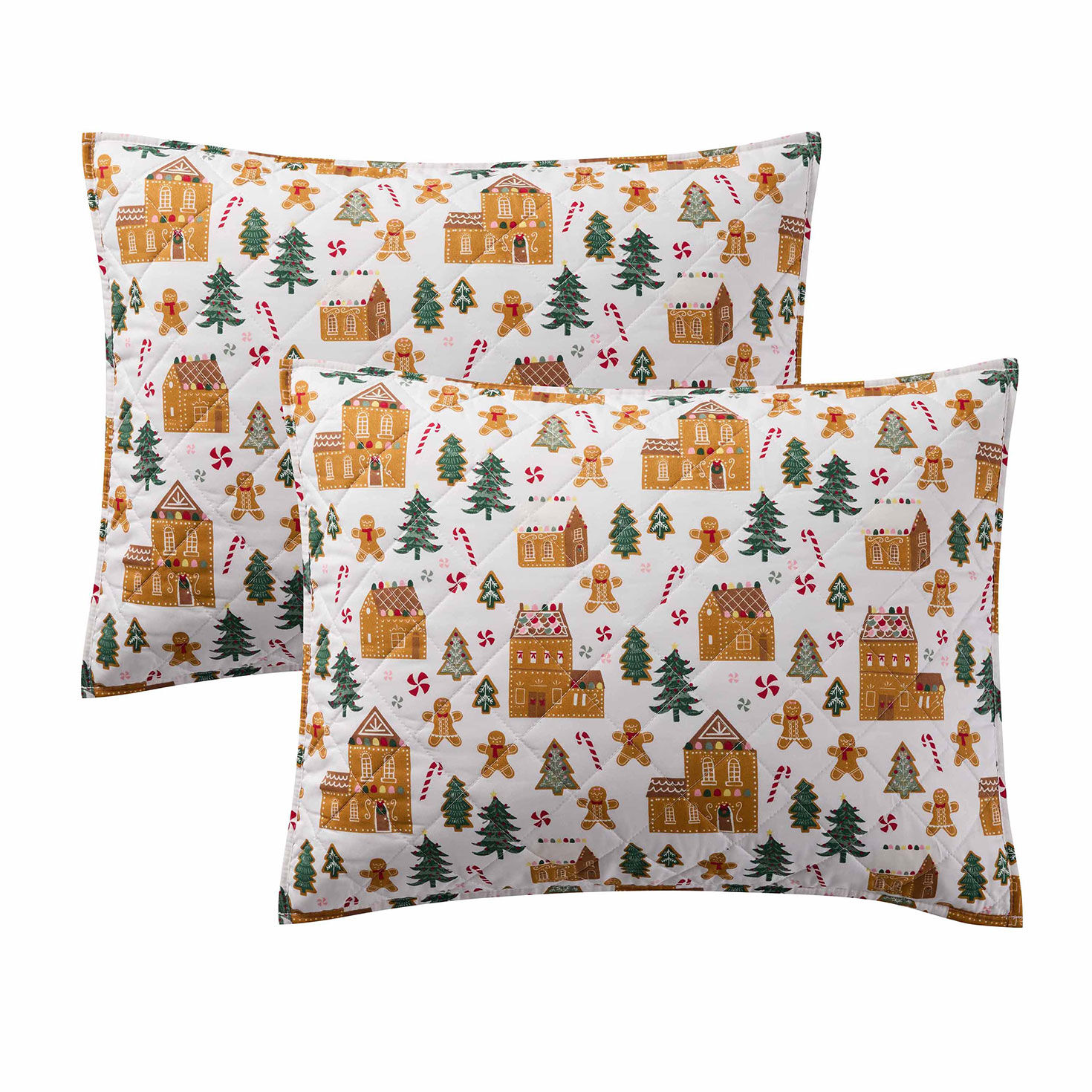 Hallmark Gingerbread 3 Pc. Quilt Set - Full/Queen front pillows image number 3