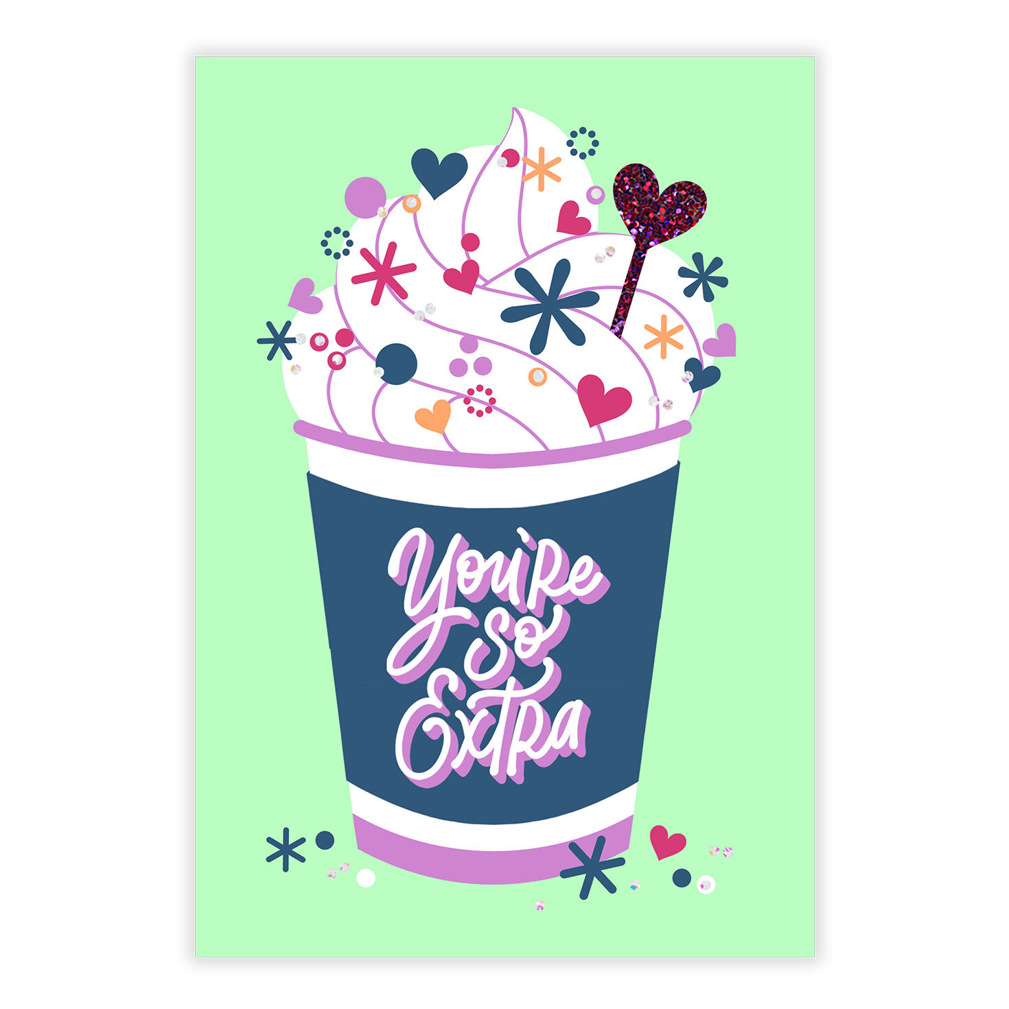 Decorated Coffee Personalized Birthday Card front image number 2
