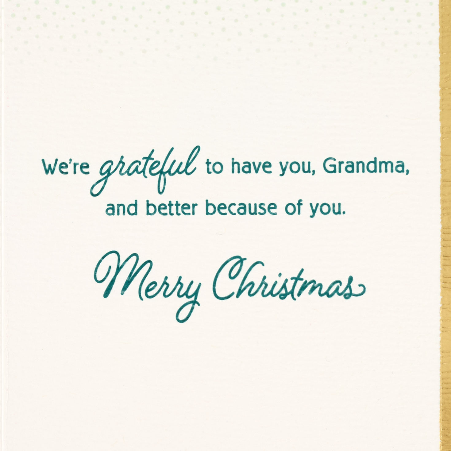 Elegant Tree on Green Christmas Card for Grandma Sentiment image number 3